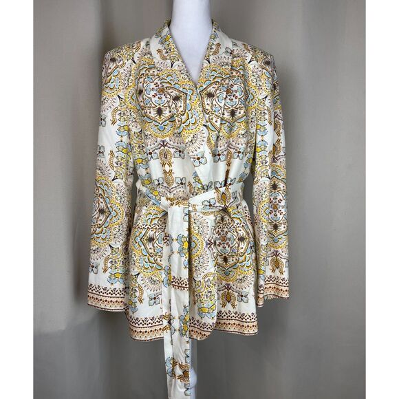 Zara Printed Belted Blazer Jacket – Paisley Boho – Size XXL - Picture 1 of 6